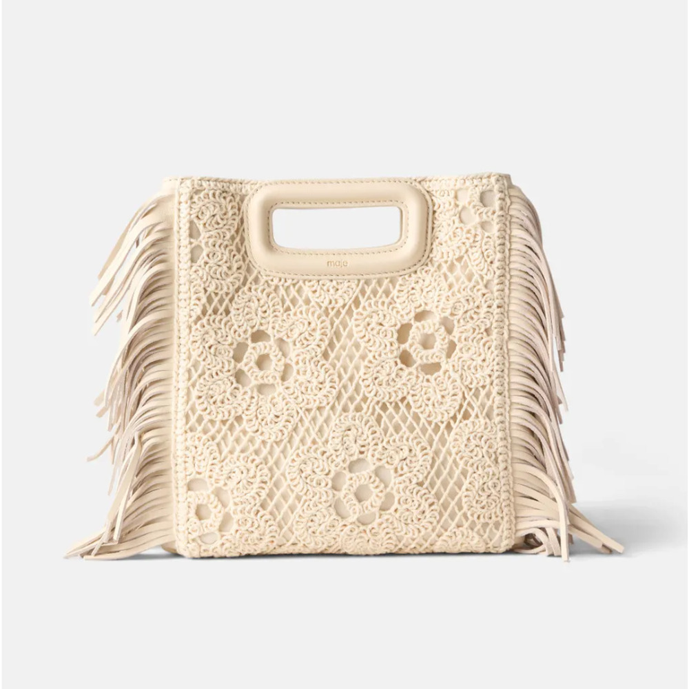 -Maje Crochet Knit M Bag